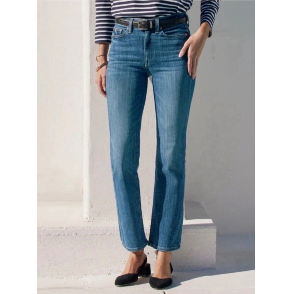 AYR The Pop High Rise Straight Leg Jeans Medium Wash Denim W 28